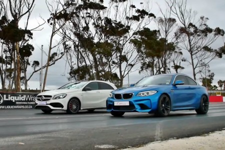 Mercedes-AMG A 45 contra BMW M2. Duelo a fondo entre compatriotas con photo finish