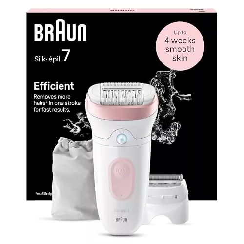 Braun Silk-épil 7, Depiladora Eléctrica Mujer Resistente al Agua