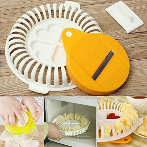 Bandeja microondas para hornear patatas fritas, horno microondas, fabricante de patatas fritas de baja grasa, accesorios de cocina para el hogar, bricolaje