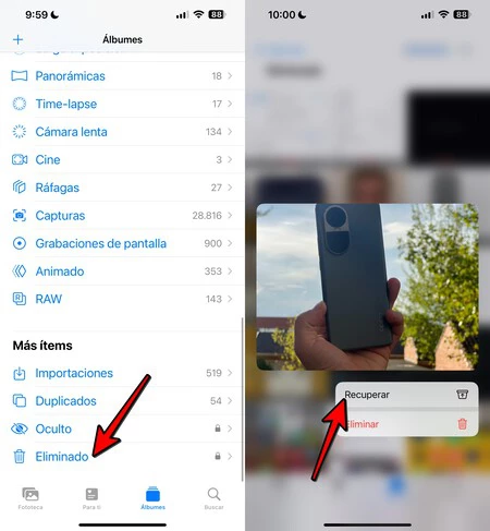 Dónde podemos encontrar la papelera de reciclaje en nuestro iPhone