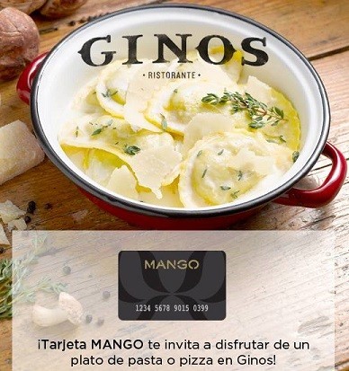 Mango te invita a un plato de pasta o pizza en Ginos
