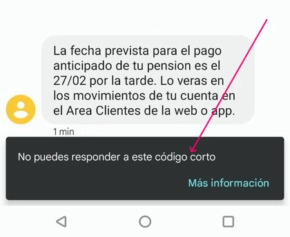 「INFO」、「Santander」、または「At.Customer」は電話番号ではないため、当然のことながら応答できません。
