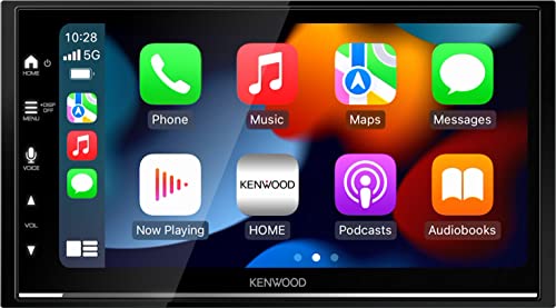 KENWOOD DMX7722DABS: receptor AV multimedia digital de 17,3 cm (6,8») con CarPlay inalámbrico y Android Auto (4 x 50 W, DAB+/FM, BT, 3 salidas de presalida de 2,5 V, USB, control para iPod/iPhone)