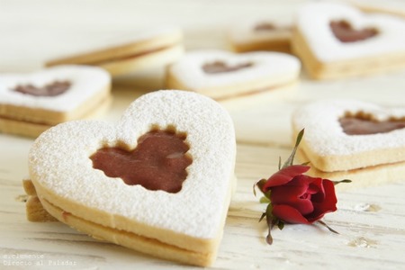 Galletas linzer San Valentín. Receta
