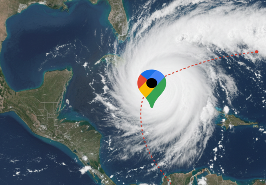 No necesitas ninguna app: desde Google Maps puedes seguir en directo la trayectoria de un huracán 