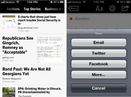 Zite sigue los pasos de Flipboard y lanza una versión para el iPhone