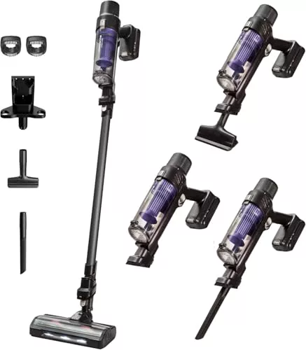 Rowenta X-PERT 7.60, Aspiradora Escoba Sin Cable, 140 W, Batería 45 Min, Ultraligero 2 kg, Cepillo con LED, Accesorios para Coche, Suelo y Techo, RH6A33WO