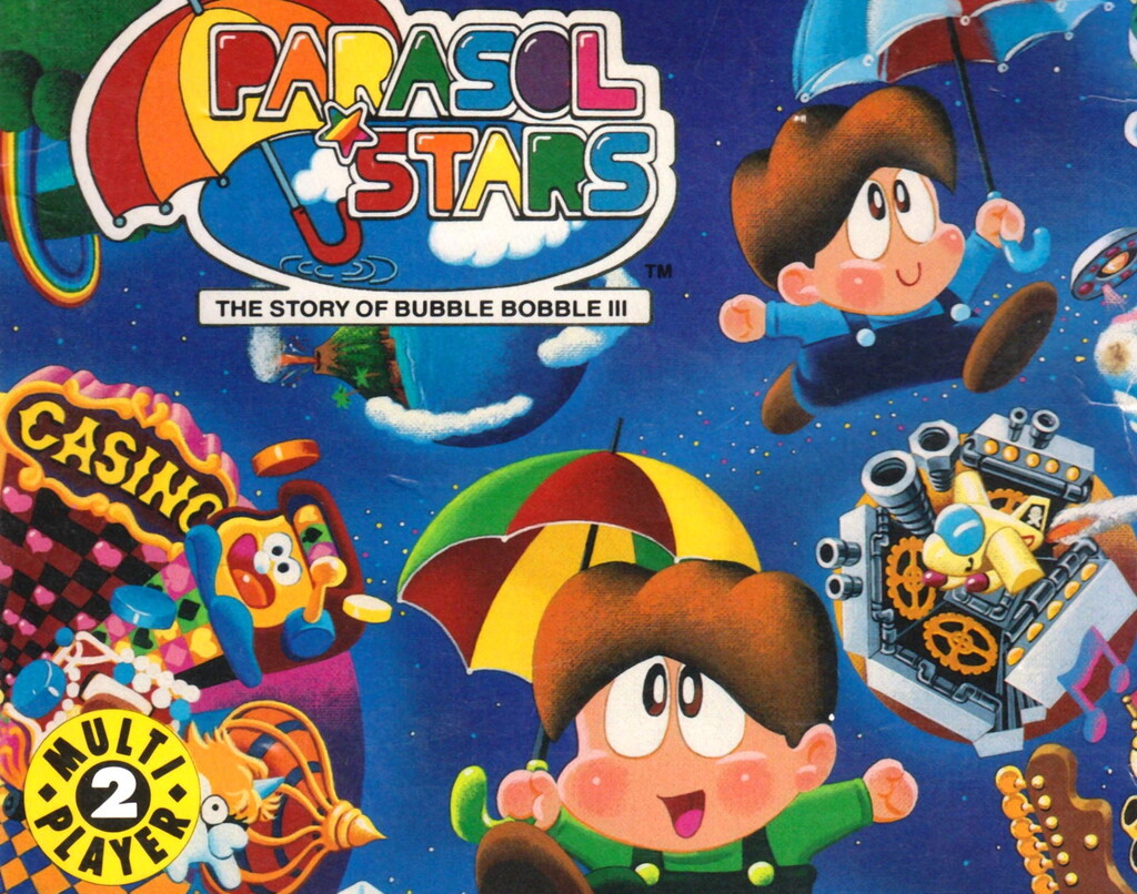 Retroanálisis de Parasol Stars, la refrescante tercera entrega del Bubble Bobble de Taito Corporation que nos hizo bailar la Lambada