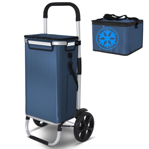 VOUNOT Carrito Compra Plegable de Aluminio 2 Ruedas