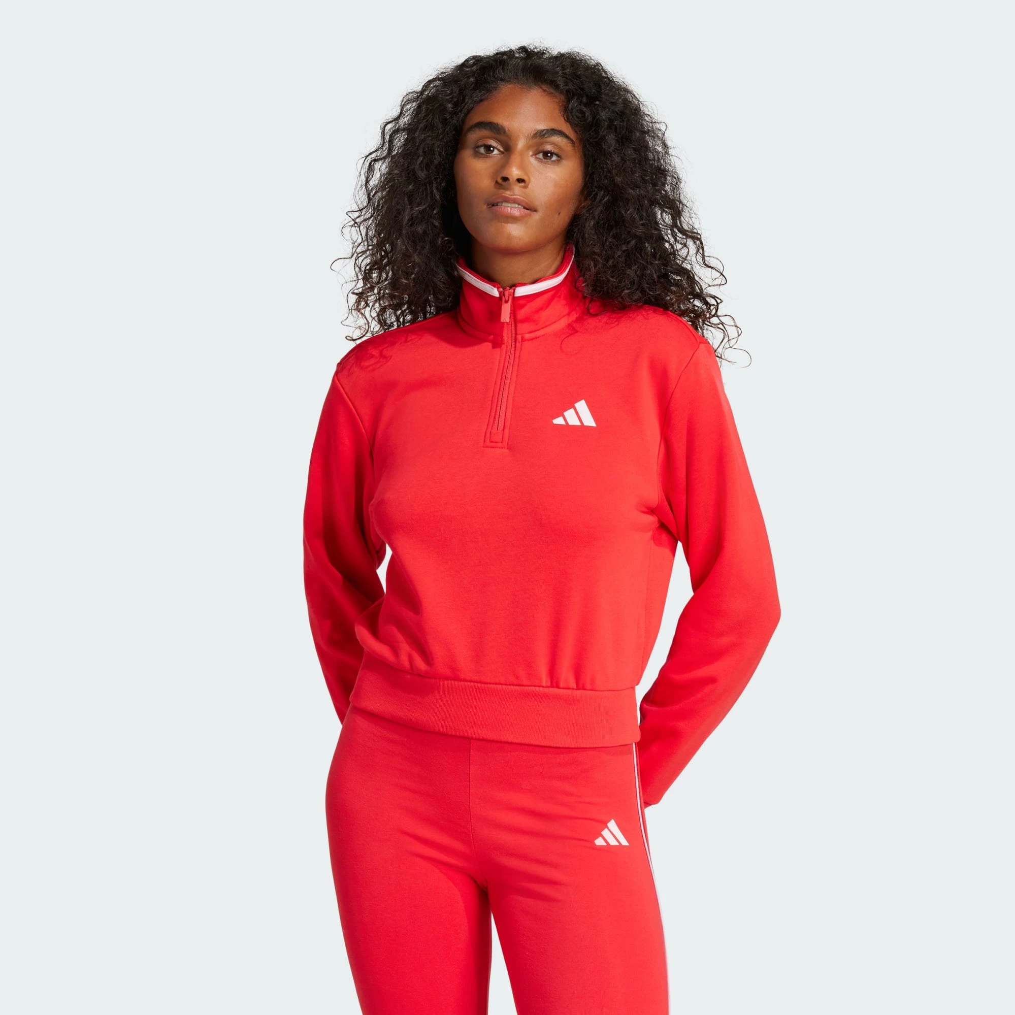 Sudadera Essentials Color Pop French Terry Crop Quarter-Zip
