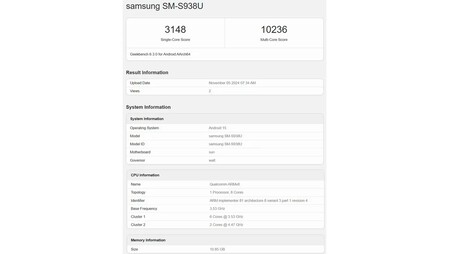 Geekbench Samsung Galaxy S25 Ultra