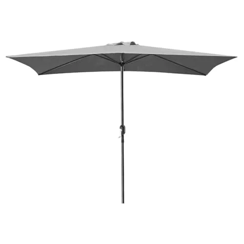 Acomoda Textil – Sombrilla de Jardín Forro Anti UV 200 x 300cm Parasol de Aluminio con Manivela, Toldo Rectangular para Patios y Terrazas (Gris)