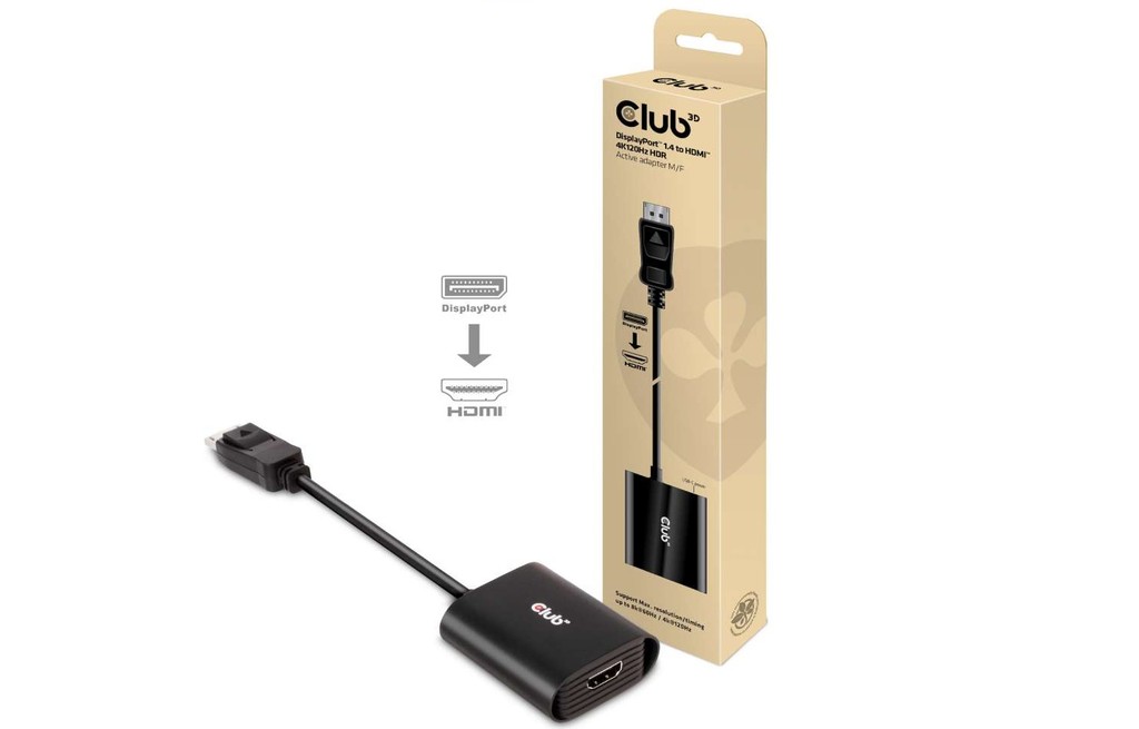 Club 3D presenta su nuevo adaptador CAC-1085: convierte tu conexi&oacute;n DisplayPort 1.4 en HDMI 2.1 compatible con 4K a 120Hz