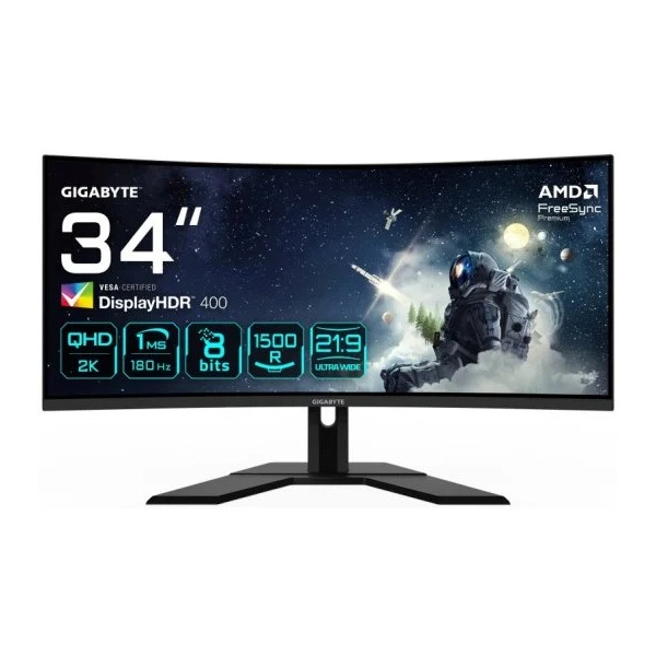 Gigabyte G34WQCP 34" LED VA UltraWide QHD 180Hz HDR 400 FreeSync Premium Curva