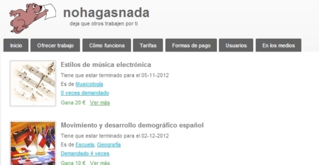 "Deja que otros trabajen por ti" es la propuesta de la nueva plataforma Nohagasnada