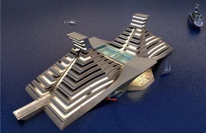 Futuro hotel de lujo flotante en Cancún