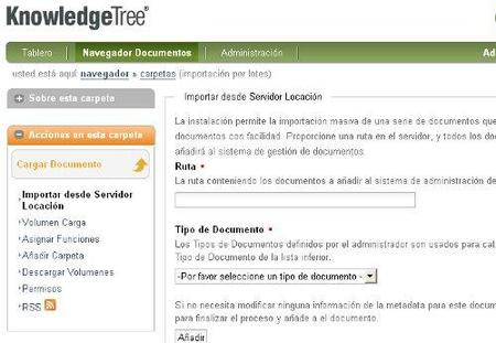 Subida archivos Knowledge Tree