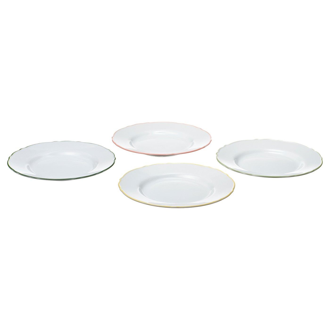 UPPLAGA
Plato de postre, blanco/colores variados, 22 cm
