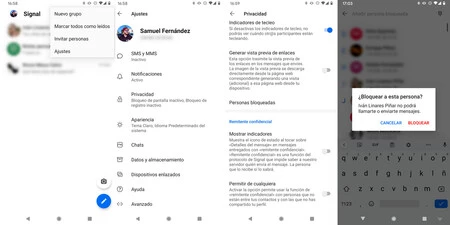 Cómo bloquear a un usuario en Signal