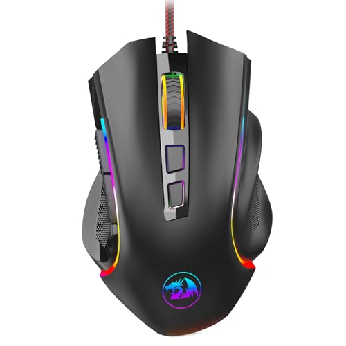 mouse Gaming LED RGB con cable MMO PC Redragon