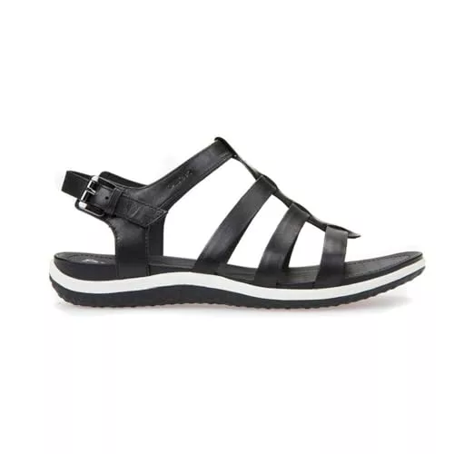 Geox D Sandal Vega A Sandalias Mujer Negro 40 EU