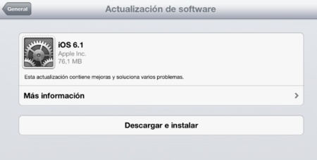 iOS 6.1 ya disponible para todos los dispositivos móviles de Apple