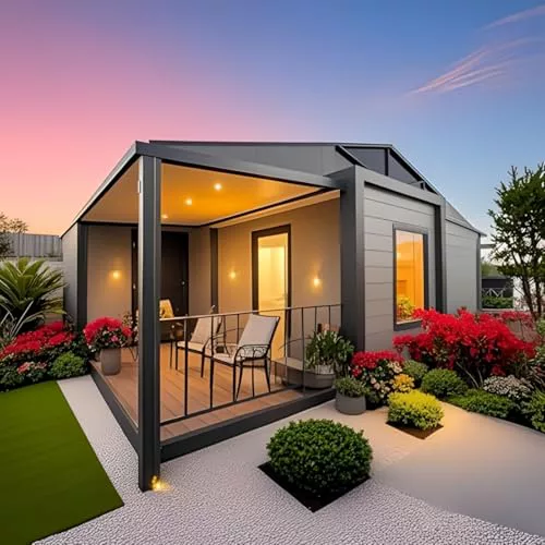 Casa pequeña prefabricada con 3 dormitorios, 1 cocina y baño