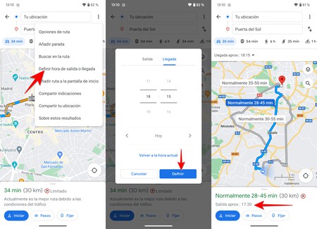 Hora Llegada Google Maps