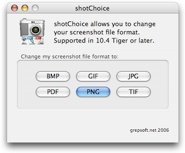 ShotChoise, eligiendo el formato de imagen de nuestras capturas
