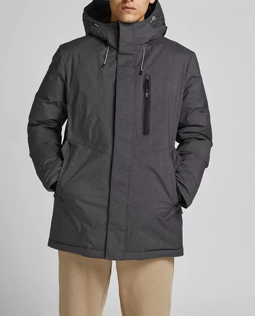 PARKA LARGA DE HOMBRE MULTICOLOR CON CAPUCHA