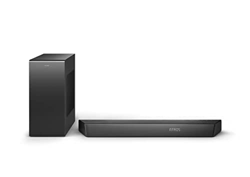 Philips TAB7807/10 Soundbar 3.1 Subwoofer Inalámbrico, Dolby Atmos, Sonido Cinematográfico, HDMI eARC, Roku TV Compatible, 620W Black