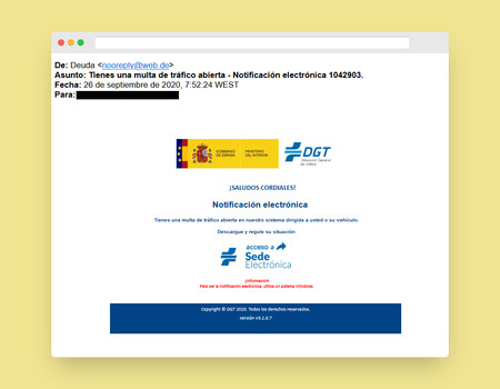 No te dejes engañar por este correo de phishing que se hace pasar por la DGT para robar tu DNI y datos bancarios