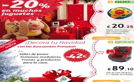 Prenatal tiene rebajas on-line en vísperas de Navidad