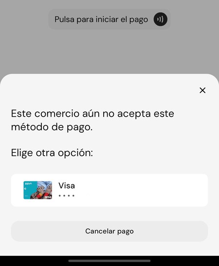 Si el comercio aún no acepta los pagos con Bizum, la app Bizum Pay te ofrece pagar con la tarjeta registrada