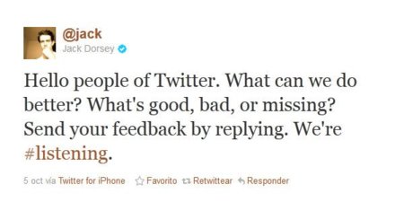 Jack Dorsey quiere tu opinión sobre Twitter