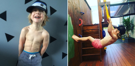 Un niño con superpoderes (o casi): se llama Dash y con tres años ya marca abdominales