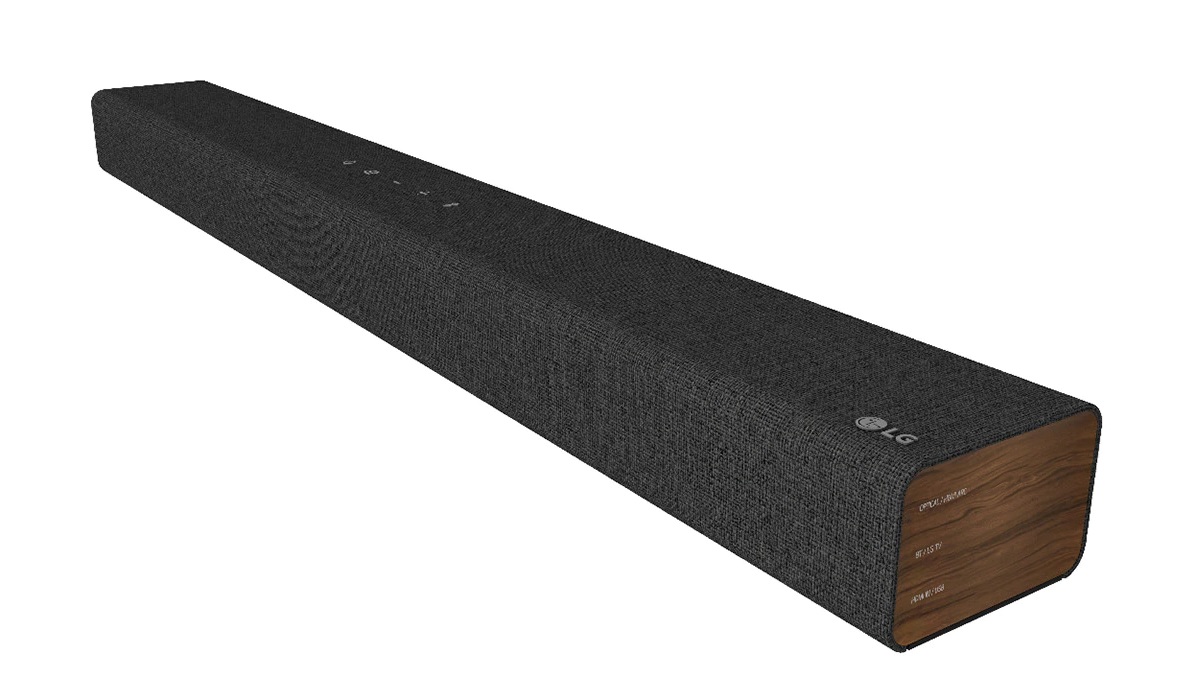 Barra de Sonido LG SP2 100W, 2.1ch, ECO Design, AI Sound Pro, Dolby Digital, TV Sound Share, Gris Oscuro/Cerezo