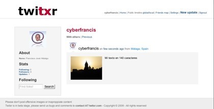Twitxr, sistema de microblogging con geolocalización de fotografías