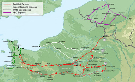 Red Ball Express Mapa