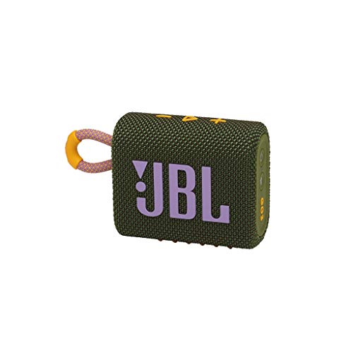 JBL GO 3 - Altavoz inalámbrico portátil con Bluetooth, resistente al agua y al polvo (IP67), hasta 5h de reproducción con sonido de alta fidelidad, verde