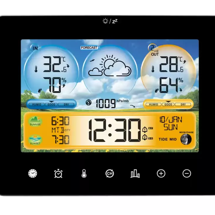Estación meteorológica con pantalla táctil a color