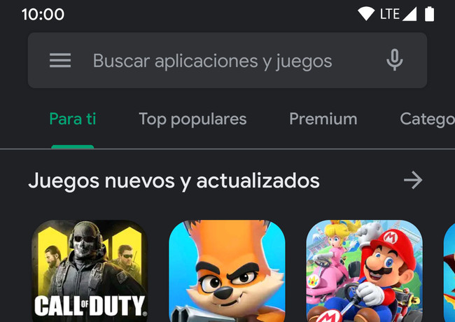 Google Play Oscuro