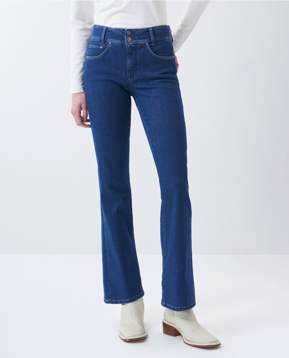 Secret Glamor flared jeans with push-in effect and seam detail at the waist