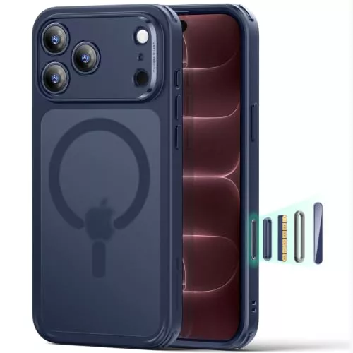 ESR Classic Hybrid Funda para iPhone 18 Pro/17 Pro, Azul Mate