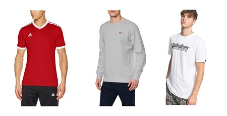 Chollos en tallas sueltas de camisetas y sudaderas de marcas como Adidas, Levi's o Quiksilver en Amazon por menos de 30 euros