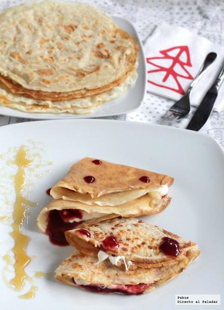 Crêpes de mascarpone y frambuesa. Postres fáciles y rápidos