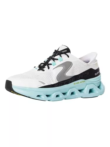 Skechers Hombre Glide-Step Altus Slip-In ENTRENADOR, White Hotmelt/Mesh/Blue Trim, 42.5 EU