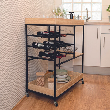 Camarera De Acero Y Madera Mdf Bruno