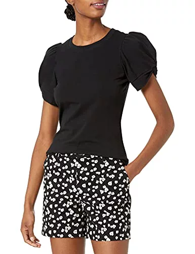 Amazon Essentials Camiseta de Corte Clásico con Cuello Redondo y Mangas Fruncidas Mujer