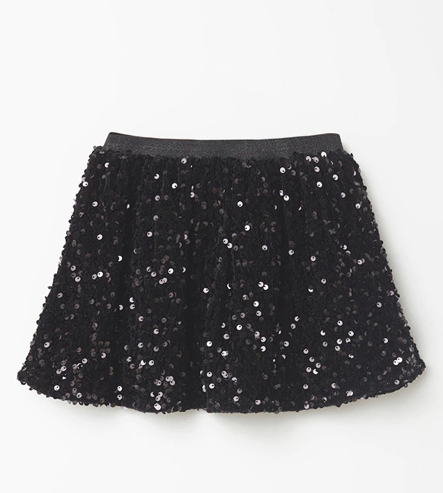 Falda terciopelo lentejuelas de niña